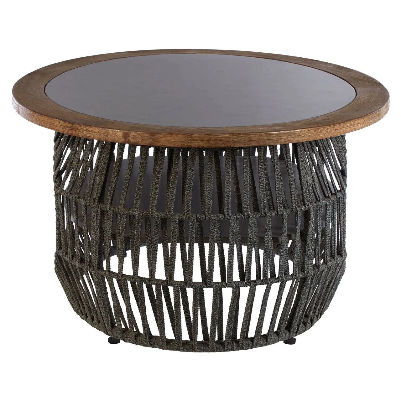 Opus Grey Woven Rope and Stone Coffee Table