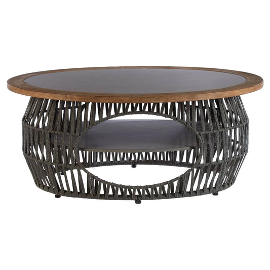 Opus Grey Woven Rope and Stone Coffee Table