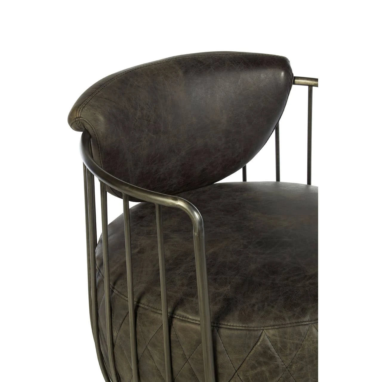 Hoxton Dark Grey Leather Swivel Chair