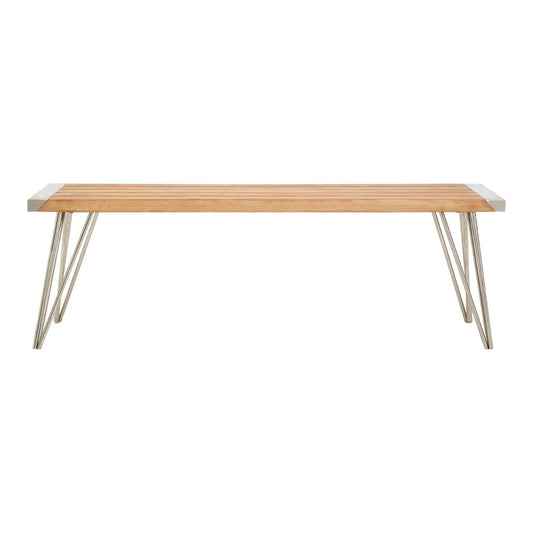 Nandri Slatted Teak Wood Bench
