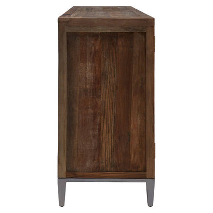 Midas Recycled Elm Wood 4 Door Sideboard