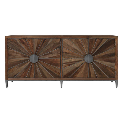 Midas Recycled Elm Wood 4 Door Sideboard