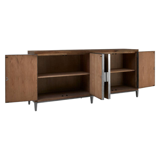 Midas Recycled Elm Wood 4 Door Sideboard