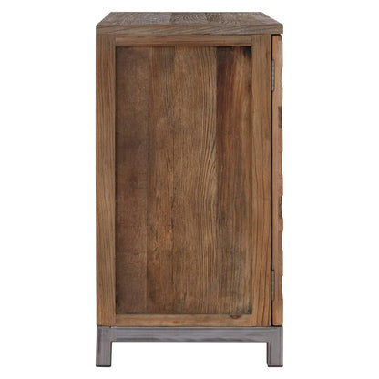 Midas Large Recycled Elm Wood 2 Door Cabinet