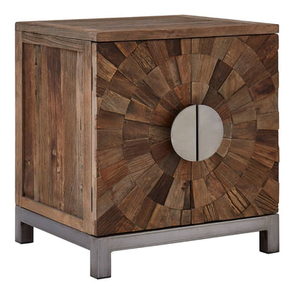 Midas Small Recycled Elm Wood 2 Door Cabinet