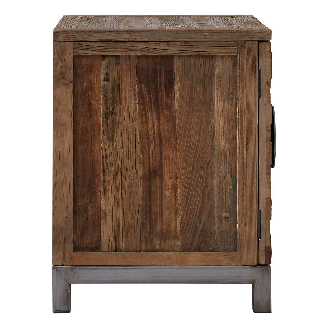 Midas Small Recycled Elm Wood 2 Door Cabinet