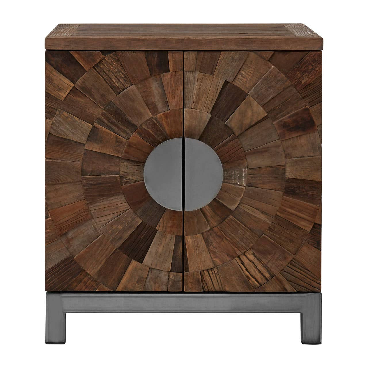 Midas Small Recycled Elm Wood 2 Door Cabinet