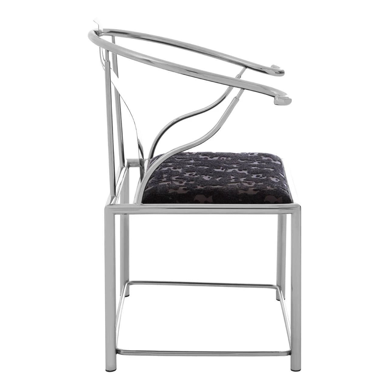 Yasmin Black Velvet And Steel Chair