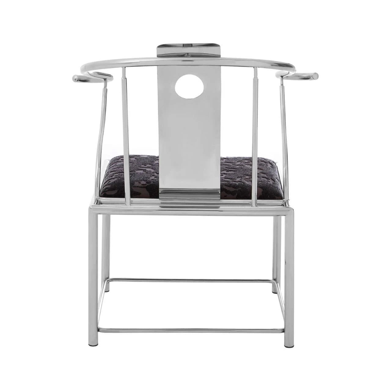 Yasmin Black Velvet And Steel Chair
