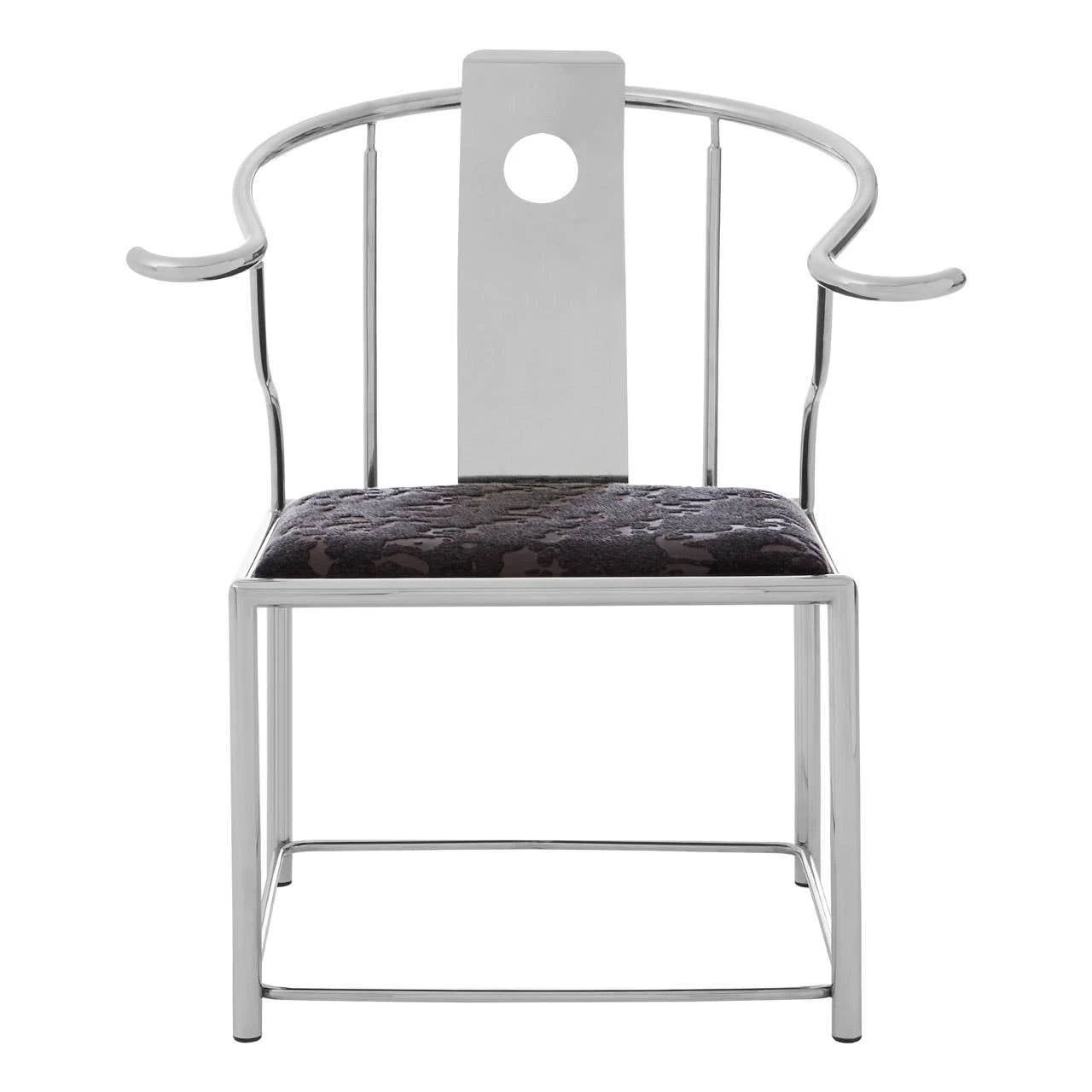 Yasmin Black Velvet And Steel Chair