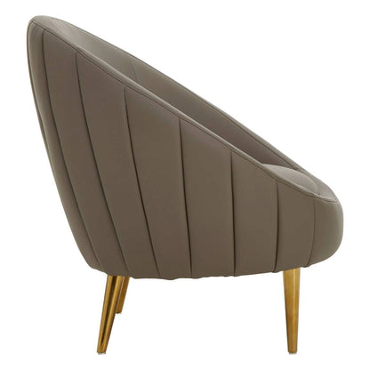 Lagero Brown Leather Effect Armchair