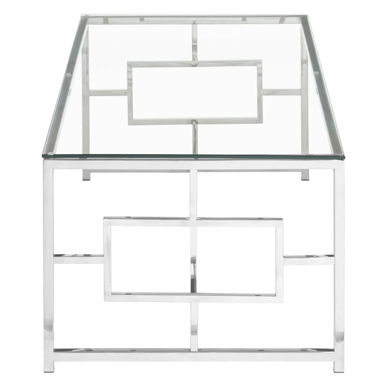 Allure Clear Glass Silver Base Coffee Table