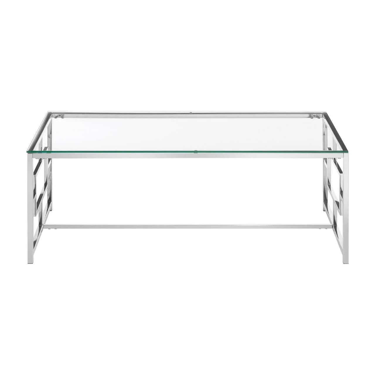 Allure Clear Glass Silver Base Coffee Table