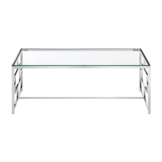 Allure Clear Glass Silver Base Coffee Table