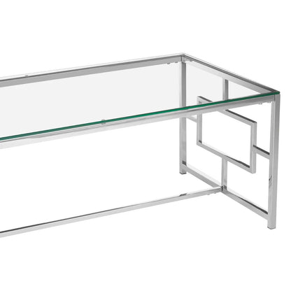 Allure Clear Glass Silver Base Coffee Table