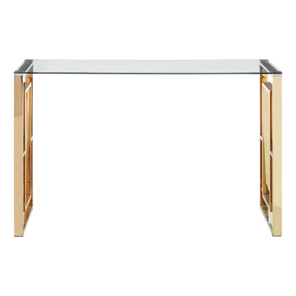 Allure Console Table with Gold Legs and Glass Top