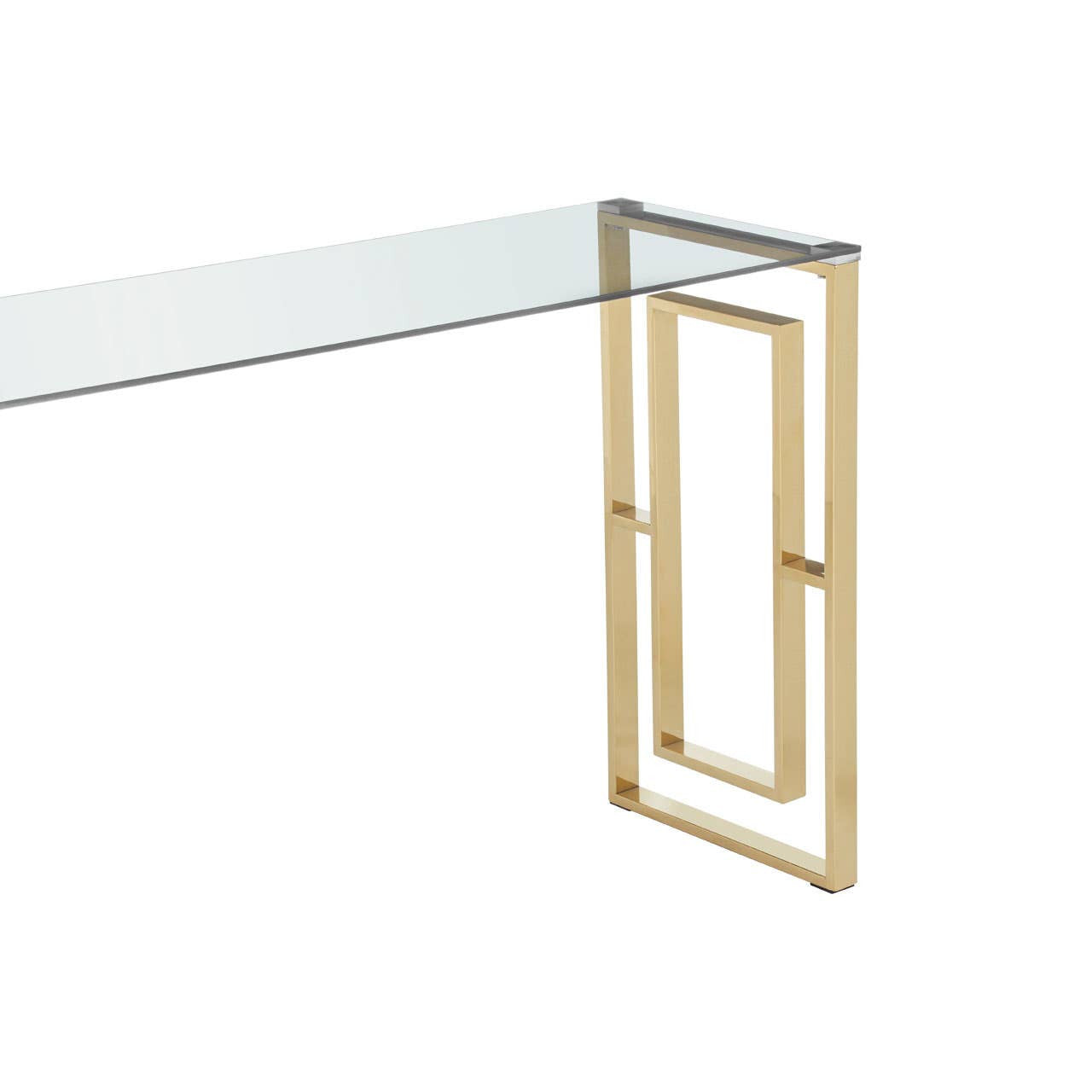 Allure Console Table with Gold Legs and Glass Top