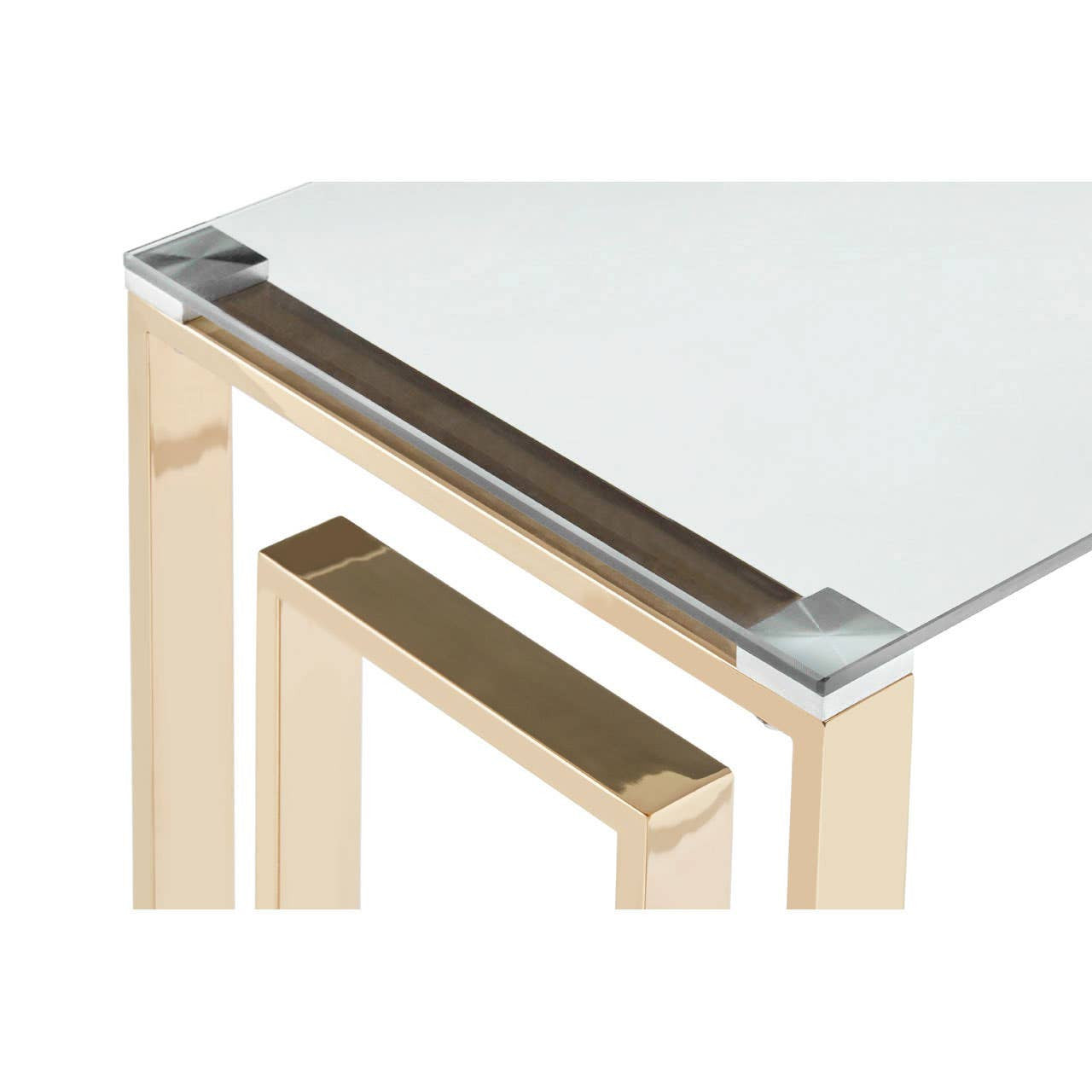 Allure Console Table with Gold Legs and Glass Top