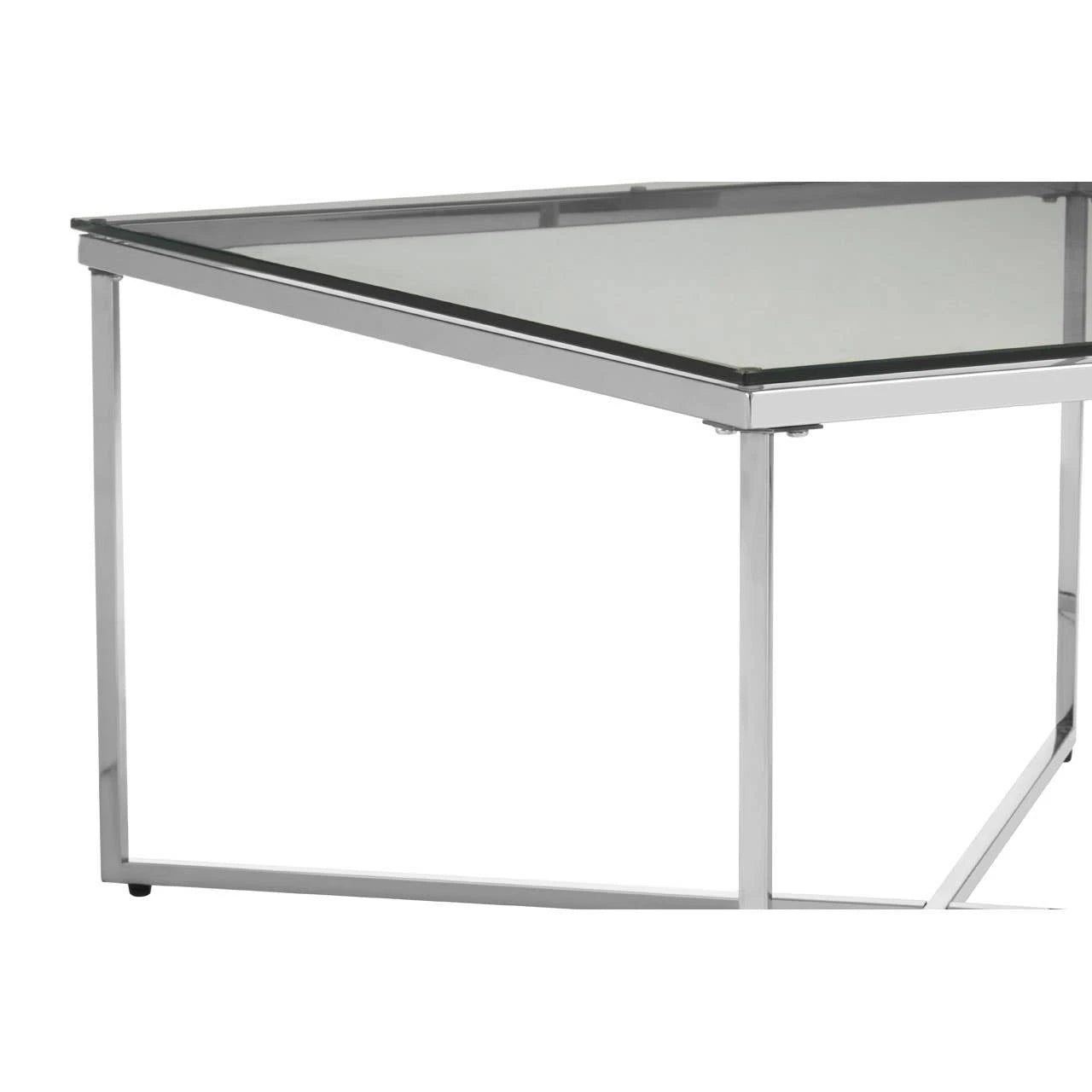 Allure Silver Finish Cross Base Coffee Table