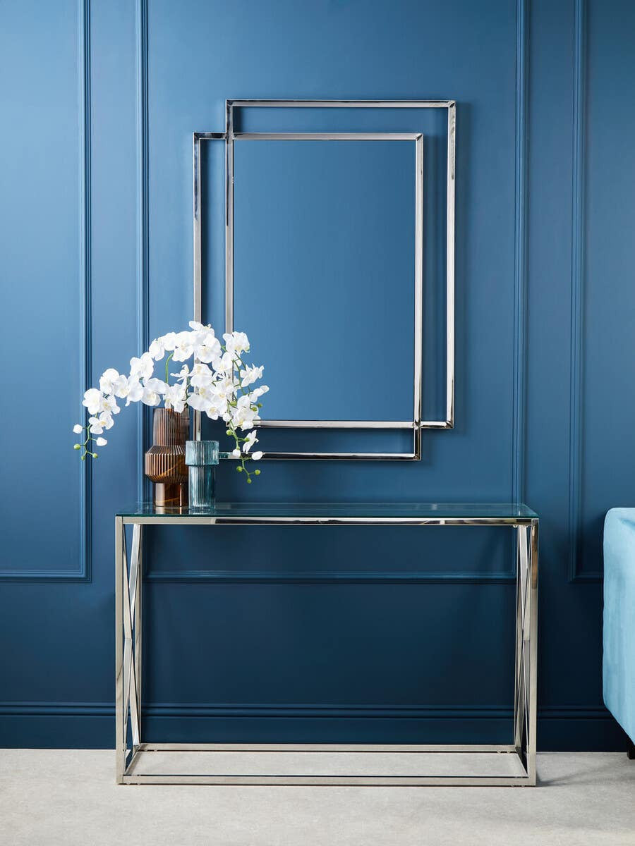 Allure Silver Cross Design Console Table