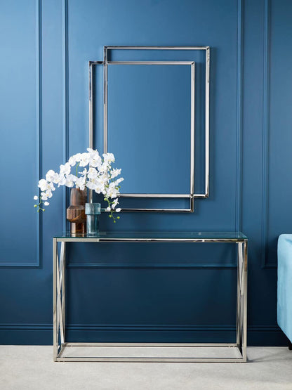 Allure Silver Cross Design Console Table