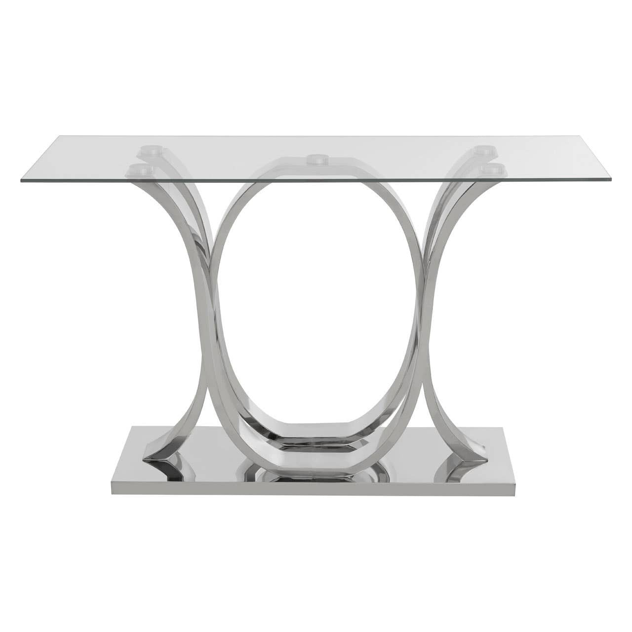 Allure Chrome Curved Base Console Table
