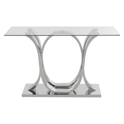 Allure Chrome Curved Base Console Table
