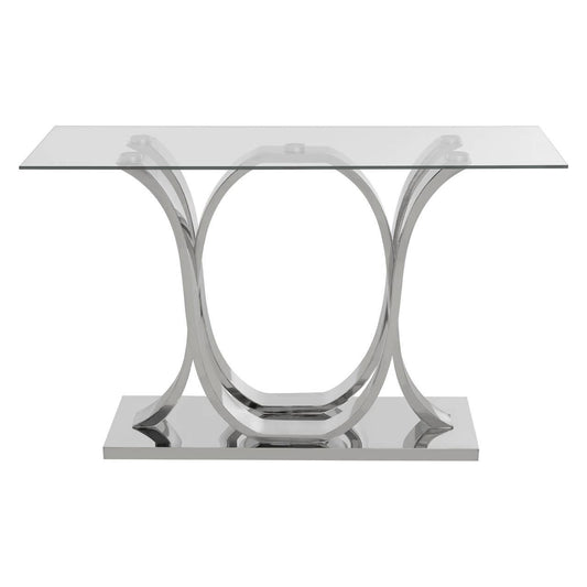 Allure Chrome Curved Base Console Table