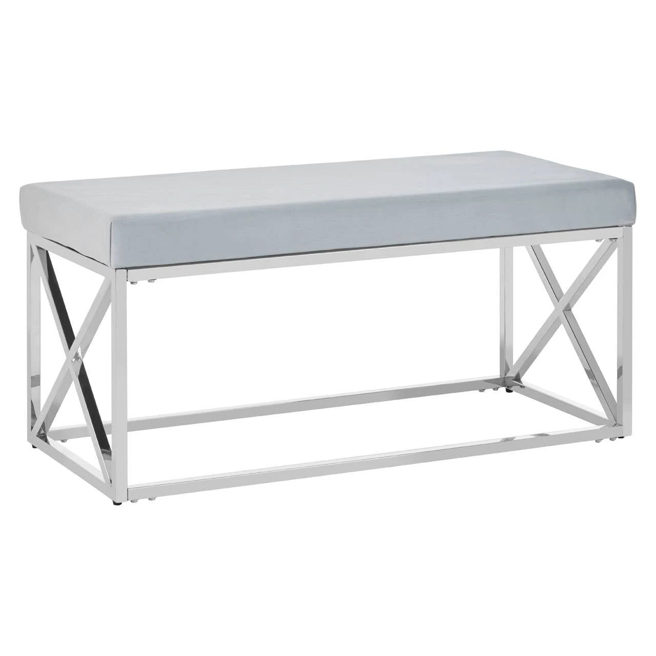 Allure Light Blue Velvet Bench