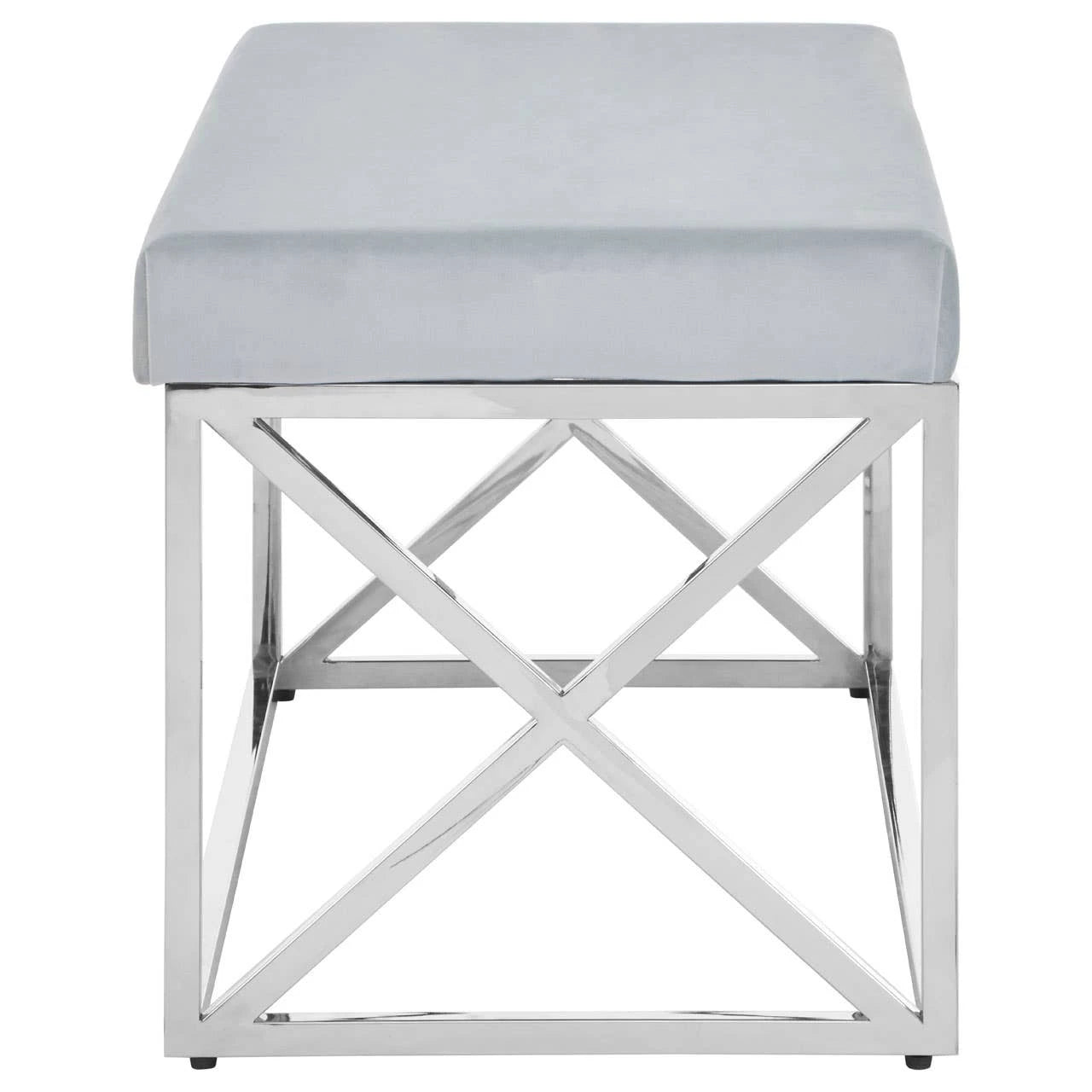 Allure Light Blue Velvet Bench