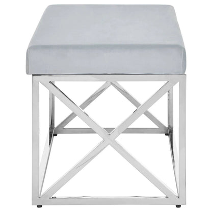 Allure Light Blue Velvet Bench