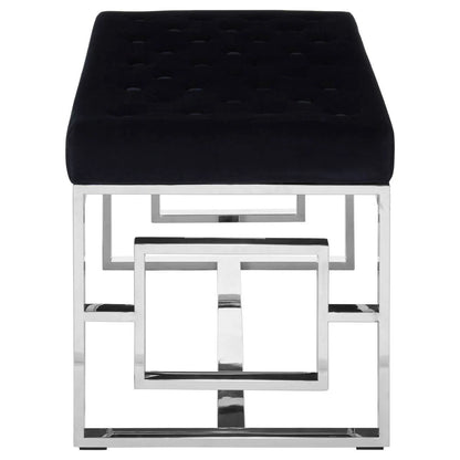 Allure Black Tufted Bench