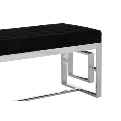Allure Black Tufted Bench