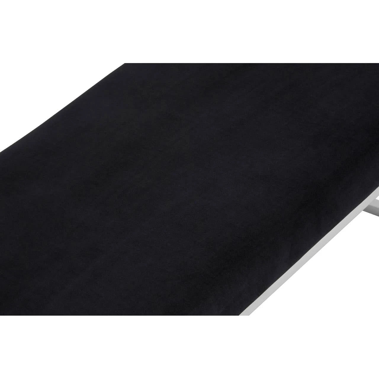 Allure Black Velvet Bench with Silver legs