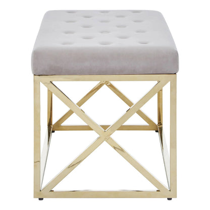 Allure Mink Velvet Gold Finish Bench