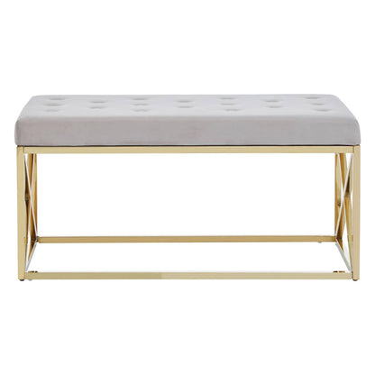 Allure Mink Velvet Gold Finish Bench