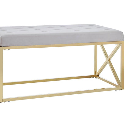 Allure Mink Velvet Gold Finish Bench
