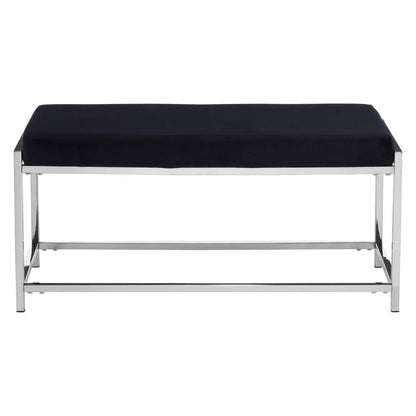Allure Black Seat And Silver Metal Frame Bench