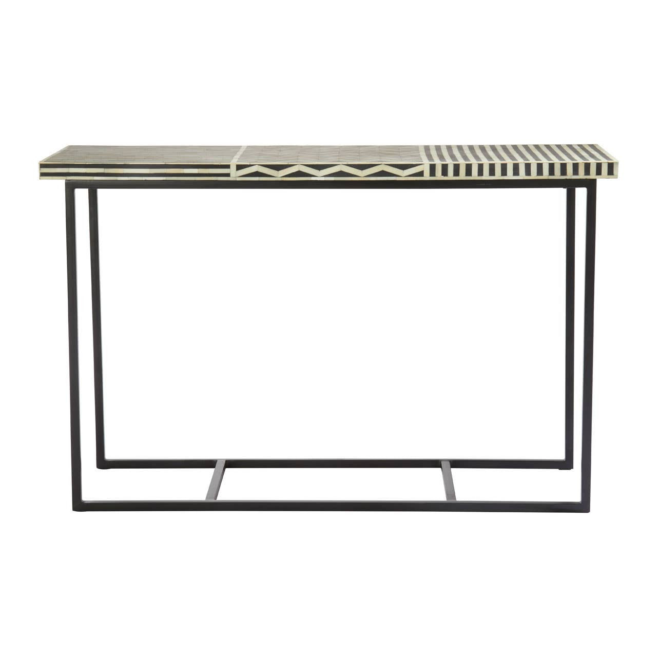Boho Mango Wood with Bone Inlay Console Table