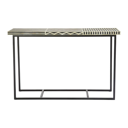 Boho Mango Wood with Bone Inlay Console Table