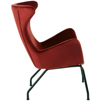 Kolding Red Fabric Modern WingbackChair