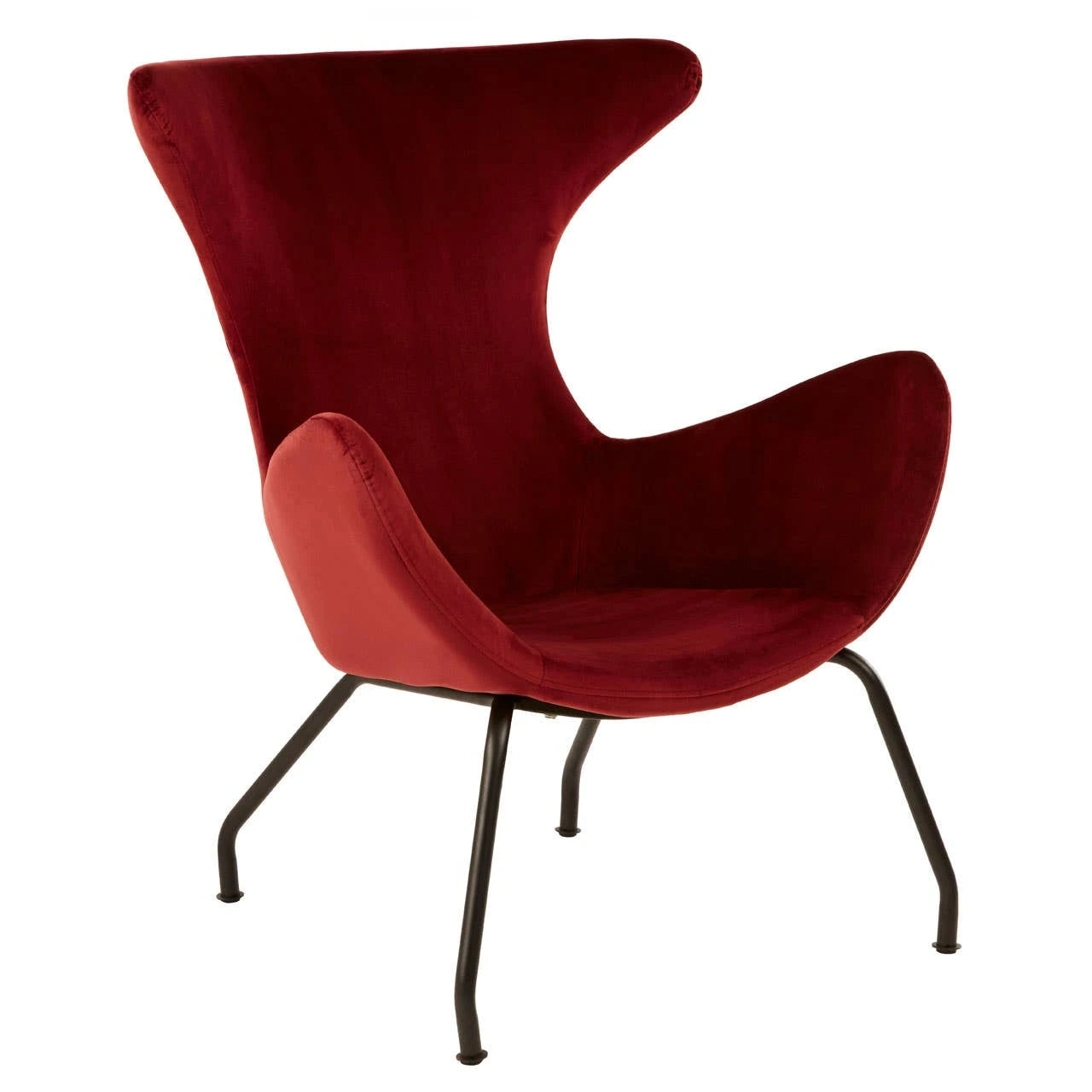 Kolding Red Fabric Modern WingbackChair