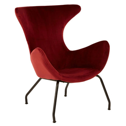 Kolding Red Fabric Modern WingbackChair