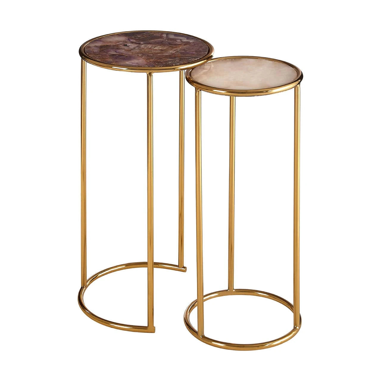 Vita Amethyst Top Set Of 2 Nesting Tall Side Tables