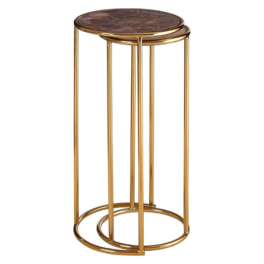 Vita Amethyst Top Set Of 2 Nesting Tall Side Tables
