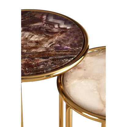 Vita Amethyst Top Set Of 2 Nesting Tall Side Tables