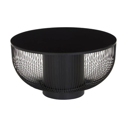 Trento Coffee Table with Black Glass Top