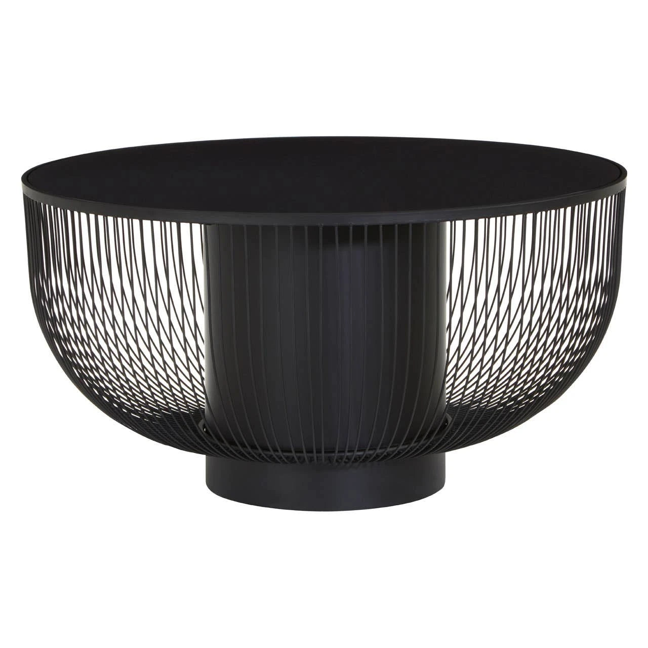 Trento Coffee Table with Black Glass Top