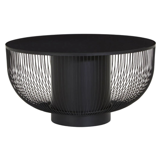 Trento Coffee Table with Black Glass Top