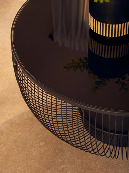 Trento Coffee Table with Black Glass Top